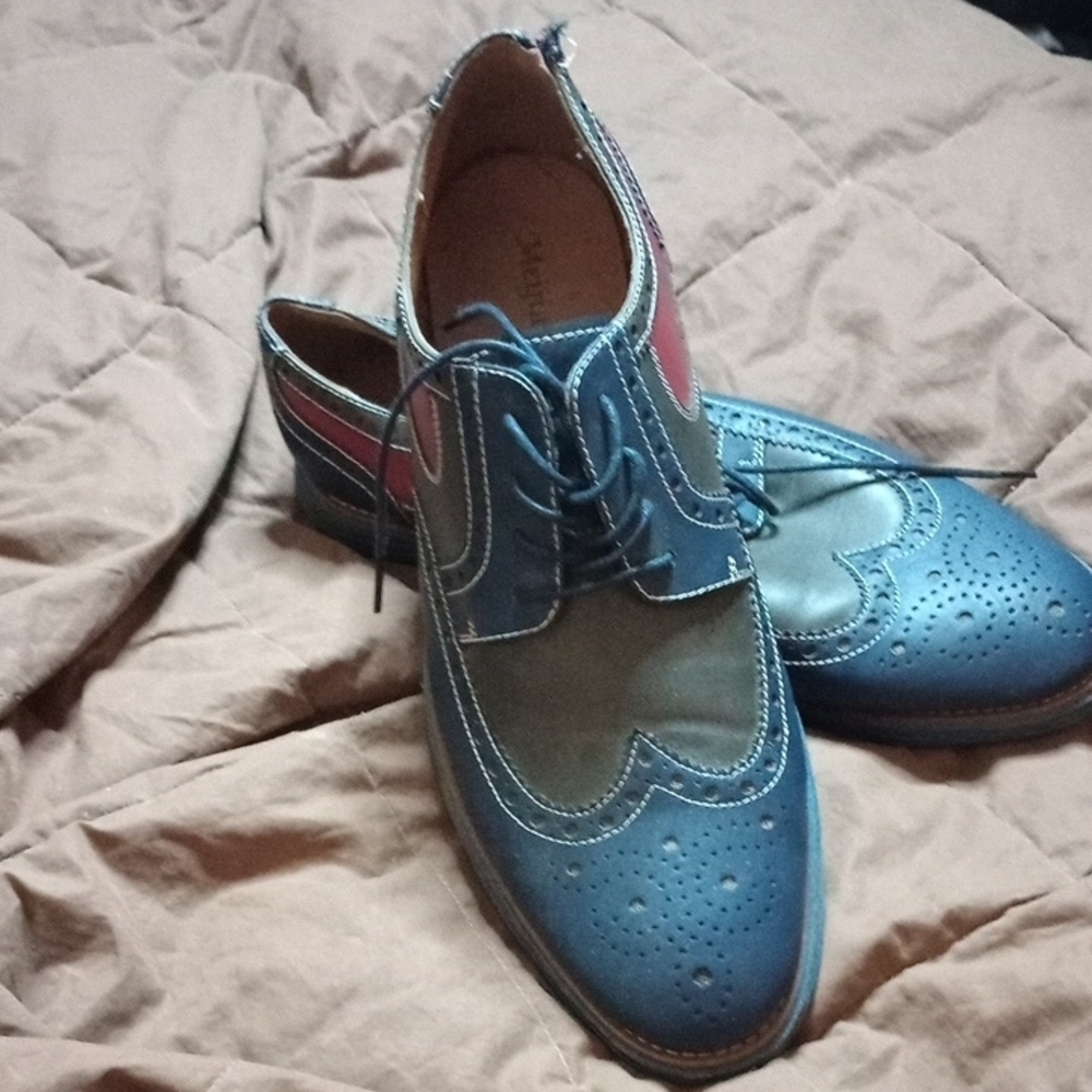 Stylish Blue and Pink Brogues